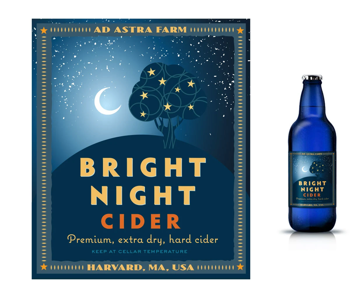 Bright Night Cider label